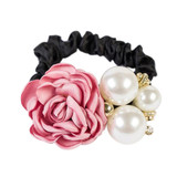 Elastic Hair Bands Women Satin Ribbon Rose Flower Jewelry Hairband Headband Ponytail Holder Hair Band Girls Hair Accessories