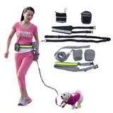Elastic belt Running dog leash lead sports jogging walking pet collar rope hand free waist dog leash set free shipping