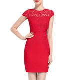 ElaCentelha Women Dress Sexy Bandage Dress Summer Short Sleeve Lace Patchwork Dresses Elegant Pencil Bodycon Dress Vestidos