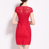 ElaCentelha Women Dress Sexy Bandage Dress Summer Short Sleeve Lace Patchwork Dresses Elegant Pencil Bodycon Dress Vestidos