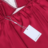 Ekouaer Sleepwear Women's Short Pajama Set Sexy Lingerie Satin Cami Set Lace Patchwork Sleeveless Backless Satin Nightgown