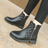 Ekoak New 2016 Fashion Autumn Winter Boots Women Classic Zip Ankle Boots Warm Plush Leather Martin Boots Women Shoes