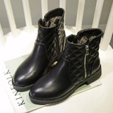 Ekoak New 2016 Fashion Autumn Winter Boots Women Classic Zip Ankle Boots Warm Plush Leather Martin Boots Women Shoes