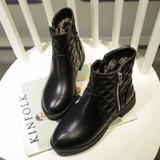 Ekoak New 2016 Fashion Autumn Winter Boots Women Classic Zip Ankle Boots Warm Plush Leather Martin Boots Women Shoes