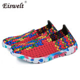 EISWELT Women Shoes Female Loafers Women Casual Flat Summer Flats Woven Shoes Slip On Colorful Shoe Mujer#ZQS019