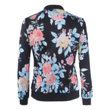 EIFFTER 2016 Spring Autumn Women Flower Printed Jackets Stand Collar Female Bomber Jacket Coat Outwear Brand Tops 0083
