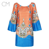 Off Shoulder Women Summer Beach Indian Dress Boho Sexy Bohemian Floral Vintage Dresses Sundress Vestidos Robe Plus Size Dashiki