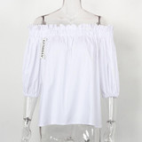 Off Shoulder Tops Women Spring 2018 Fashion Casual Slash Neck Blouse White Black Red Lantern Sleeve Loose Ruffle Blouses Womens Off Shoulder Tops Women Spring 2018 Fashion Casual Slash Neck Blouse White Black Red Lantern Sleeve Loose Ruffle Blouses Womens