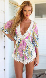 Off Shoulder Summer Beach Style Sexy Sky Blue Striped Women Playsuits Elegant Overall Romper 2017 Summer Short Jumpsuits