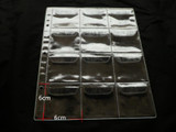 OEM 12 openings per page 6cm*6cm, 20pcs/lot Vinyl Coin Pages Plastic Page