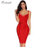 Ocstrade Women Bandage Dress 2017 Rayon Sleeveless Summer New Arrivals Sexy Deep v Neck Vestido Bodycon Bandage Dress Club Party