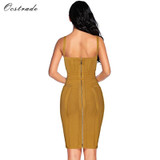 Ocstrade Women Bandage Dress 2017 Rayon Sleeveless Summer New Arrivals Sexy Deep v Neck Vestido Bodycon Bandage Dress Club Party