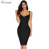 Ocstrade Women Bandage Dress 2017 Rayon Sleeveless Summer New Arrivals Sexy Deep v Neck Vestido Bodycon Bandage Dress Club Party