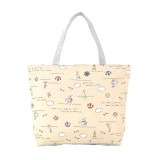 Ocean Wind Canvas Handbag Preppy School Bag for Girls Women's Handbags Cute Bags