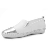 O16U Women Espadrilles flats casual shoes leather slip on ballet ladies moccasins Breathable White Black Female loafers shoes