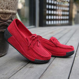 O16U Women Flat Platform Loafers Ladies Suede Leather Moccasins Fringe Shoes Slip On Tassel Women's Casual Shoes Creeper Summe