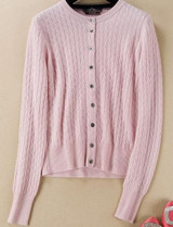 O-neck twisting cashmere cardigan female cashmere short design cashmere cardigan thin sweater outerwear
