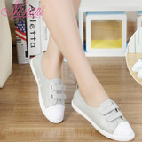 Nysiani Woman Split Leather Shoes Woman Flat Loafers 2017 New Autumn Round Toe Hook & Loop Leather Women Flat Shoes Casual
