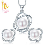 NYMPH Wedding Pearl Jewelry Set For Women Fine Jewelry Natural Freshwater Pearl Necklace Earrings Pendant 39
