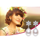 NYMPH Pearl Jewelry Set Natural Freshwater Pearl Necklace Pendant Earrings For Women T118