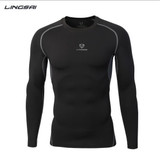 Newest Fitness Men Long Sleeve Exercise Casual T Shirt Men Thermal Muscle Bodybuilding Compression Tights Shirt Skins Gear Cool