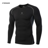 Newest Fitness Men Long Sleeve Exercise Casual T Shirt Men Thermal Muscle Bodybuilding Compression Tights Shirt Skins Gear Cool