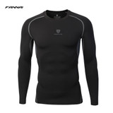Newest Fitness Men Long Sleeve Exercise Casual T Shirt Men Thermal Muscle Bodybuilding Compression Tights Shirt Skins Gear Cool
