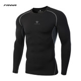 Newest Fitness Men Long Sleeve Exercise Casual T Shirt Men Thermal Muscle Bodybuilding Compression Tights Shirt Skins Gear Cool