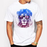 Newest 2017 men's fashion short sleeve summer lion printed t-shirt O-neck cool tops