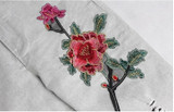 New Women's Vintage Embroider Flowers jeans Ripped Pencil Stretch Denim Pants Female Skinny Trousers high waist Jeans 2112