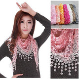 New Women's Soft Lace Triangle Wrap Shawl Chiffon Scarf Long Voile Stole Scarves