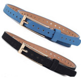 New Women's Lady PU Leather Skinny Thin Narrow Buckle Waist Belt Waistband Strap