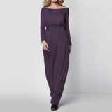 New Arrival Elegant Maxi Dress Women Long Sleeve Retro Slash Neck Spring Autumn High Waist Long Party Gown Dresses Vestidos