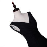 New arrival elegant long  dress prom party dresses A-line V neck black chiffon formal dress