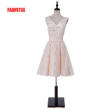 New arrival elegant cocktail  party dress lace dresses Vestido de Festa V-neck lace -up short dresses