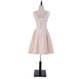 New arrival elegant cocktail  party dress lace dresses Vestido de Festa V-neck lace -up short dresses