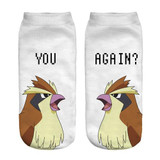 New Arrival Cute Cartoon Anime 3D Printed Women Socks Pokemon Pikachu Ankle Socks Kawaii Cat Socks