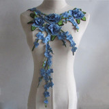New Arrival Craft collar flower Venise Sequin Floral Embroidered Applique Trim Decorated Lace Neckline Collar Sewing 1pcs YL425