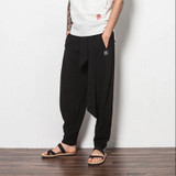 New Arrival Chinese Style Male Loose Casual Pants Vintage Plus Size 4XL Wide Leg Pants Linen Harem Pants