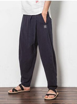 New Arrival Chinese Style Male Loose Casual Pants Vintage Plus Size 4XL Wide Leg Pants Linen Harem Pants