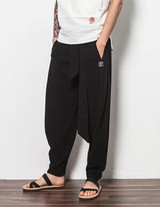 New Arrival Chinese Style Male Loose Casual Pants Vintage Plus Size 4XL Wide Leg Pants Linen Harem Pants