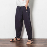 New Arrival Chinese Style Male Loose Casual Pants Vintage Plus Size 4XL Wide Leg Pants Linen Harem Pants
