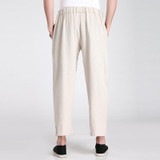 New Arrival Beige Chinese Men's Kung Fu Trousers Cotton Linen Pants Clothing Size S M L XL XXL XXXL 2608