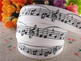 New arrival 7/8" 22mm musical note printed grosgrain ribbons hair accessories 5 yards 14122324