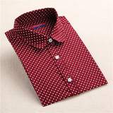New Brand Red Polka Dot Shirt Dots Women Shirts Bohemia Long Sleeve Blouses Red Dot White Women Shirts Blouses Blusa Mujer