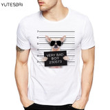 New brand clothing Summer Fashion French Bulldog Design T Shirt Men's High Quality dog Tops Hipster Tees funny t-shirt for men