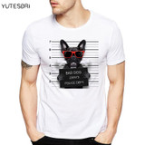 New brand clothing Summer Fashion French Bulldog Design T Shirt Men's High Quality dog Tops Hipster Tees funny t-shirt for men