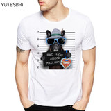 New brand clothing Summer Fashion French Bulldog Design T Shirt Men's High Quality dog Tops Hipster Tees funny t-shirt for men