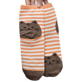 New brand 2017 Hot 3D Animals Striped Cartoon Women Cat Footprints Cotton Socks