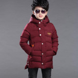 New Boys Winter Jacket Hooded Zipper Thickness Childern Winter Coat Doudoune Enfant Boys Jacket 6WBT021